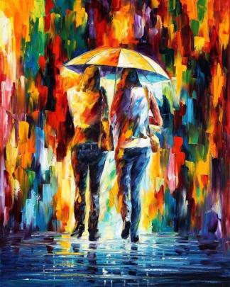 Friends Under the Rain by Leonid Afremov Friends Under the Rain by Leonid Afremov