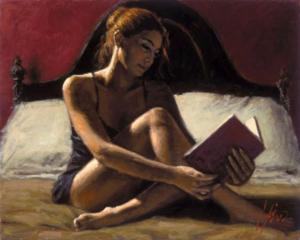 woman reading by fabian perez