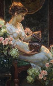 daniel gerhartz painting girl with box