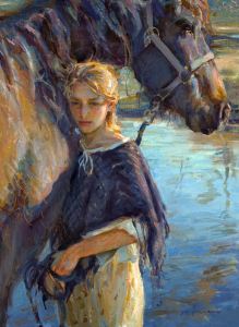 woman and horse painting daniel gerhartz