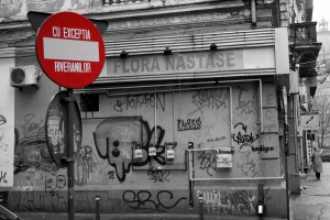 Red parking sign Bucharest