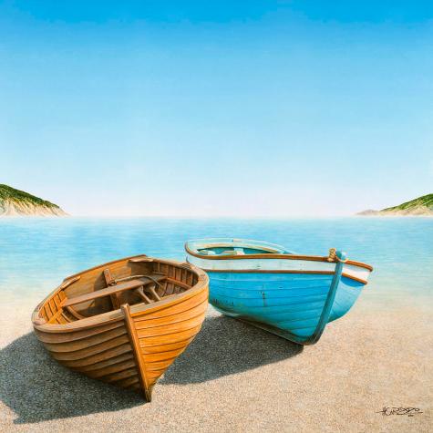 Two Boats On The Beach Painting by Horacio Cardozo