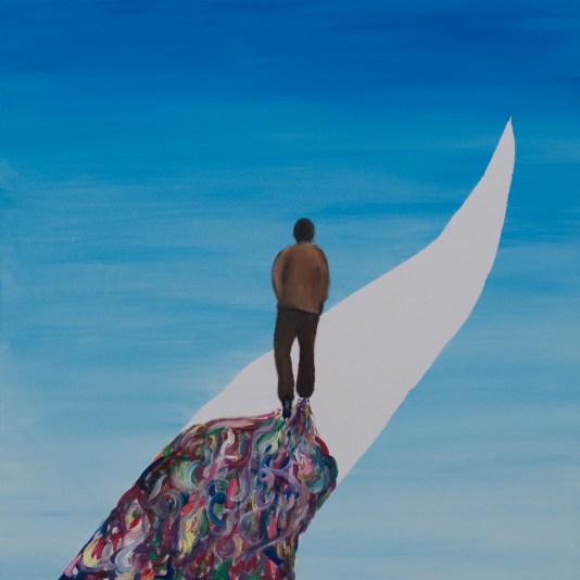 painting of person walking by Jay Fancher