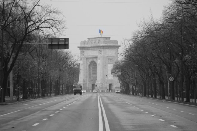 Arcur de Triumf Alb Negru Bucharest Romania 1 Decembrie