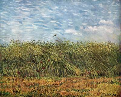Painting of a Wheat Field with a Lark by Vincent van Gogh