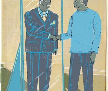 Painting of men shaking hands