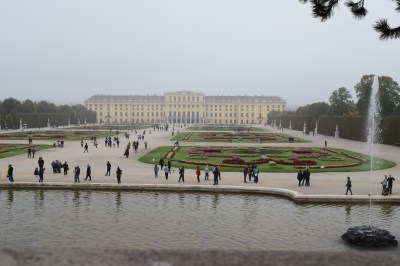 The Schonbrunn seen from behind the fountain